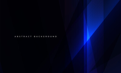 Obraz premium Black and dark blue modern abstract background with diagonal geometric shapes. Abstract vector dark blue background. Vector illustration