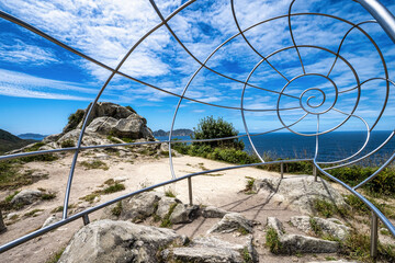 Sculpture at the Galician Vela Coast near Pontevedra, Galicia, Spain