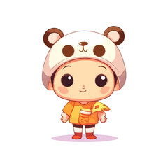 cute children cartoon character vector illustration