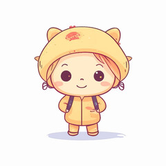 Fototapeta premium cute children cartoon character vector illustration