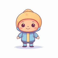 cute children cartoon character vector illustration