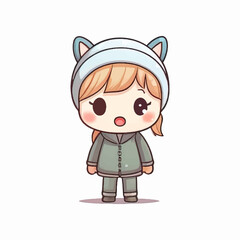 cute children cartoon character vector illustration