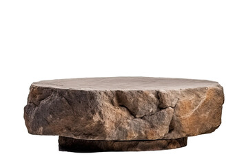 Stone round podium rock , transparent background, PNG ,Generative AI