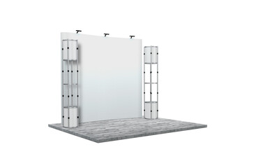 Trade Exhibition Show Booth Stage Isolated 3D Rendering