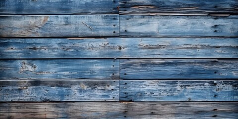 Obraz premium Blue old wooden planks background