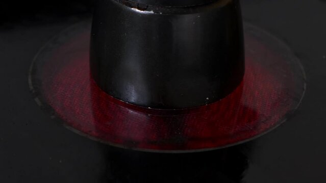 electric stove heating a coffee pot in the kitchen at home. domestic electricity consumption
