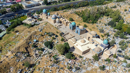 Aerial view of Shah-i-Zinda in Samarkand
