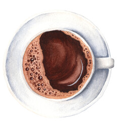 Watercolor Americano Coffee