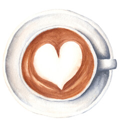 Watercolor Hearth Latte Art Coffee