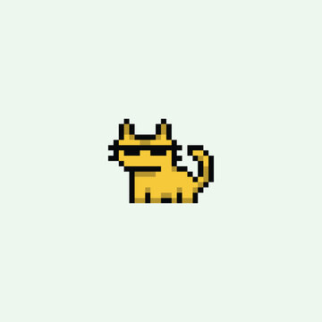 this is a cat in pixel art with colorful color,this item good for presentations,stickers, icons, t shirt design,game asset,logo and project.
