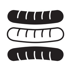 Solid Line SAUSAGE design vector icon design vector line icon svg