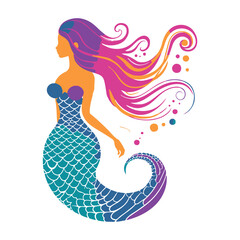 beautiful mermaid illustration for your design