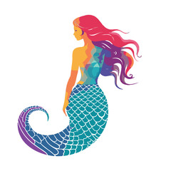 beautiful mermaid illustration for your design