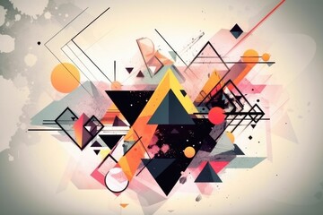 abstract composition of geometric shapes and lines, created with generative ai