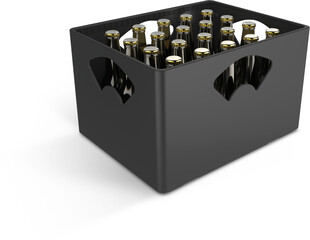 Beer Crate Plastic Bottle Packaging Box 3D Rendering