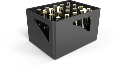 Beer Crate Plastic Bottle Packaging Box 3D Rendering