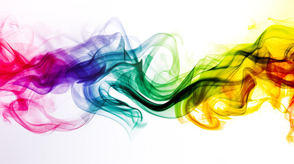 白背景にカラフルな煙の背景　Generative AI