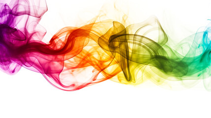 白背景にカラフルな煙の背景　Generative AI