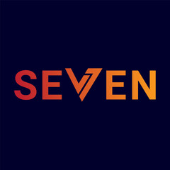 Fototapeta na wymiar Number Seven Logo Design with letter logos.