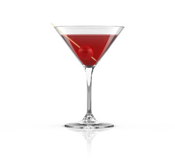 Martini Glass with Cherry 3D-Illustration