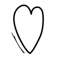Heart plus symbol on white. Element drawing doodle line.