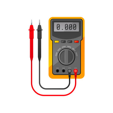 Digital multimeter vector isolated on white background.