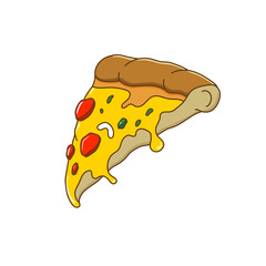 Delicious Pizza Slice on a White Background
