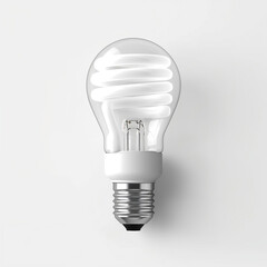 Energy saving light bulb isolated on white background. Energy saving light bulb illustration. Generative ai.