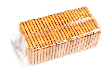 Packaging biscuits on a white background.