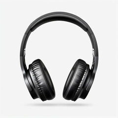 Fototapeta na wymiar High quality headphones isolated on white background. Black headphones. Accessories for gamers. Headphone product photo. Generative ai