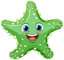 Cute starfish cartoon character