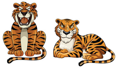 Fierce Tiger In Cartoon Style