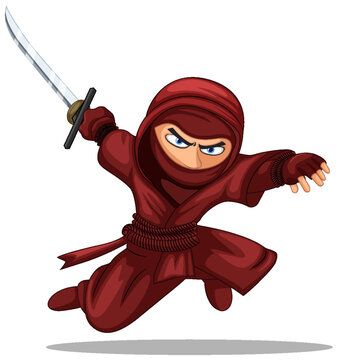 recommend clip art: Asian ninja cartoon character