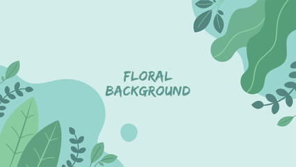 Beautiful floral green leaf background