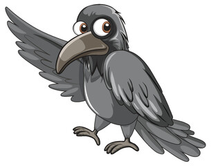 Crow Bird Waving its Wing