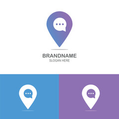 chat location logo modern design idea