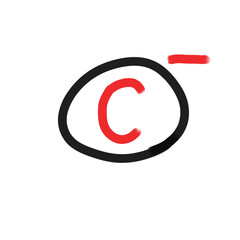 Vector circle of grade C minus.