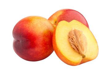 Peach, Nectarine, isolated on white background, full depth of field