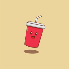 kawaii soda cup cartoon characther