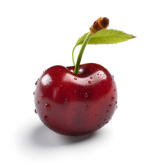 Cherry isolated on white background. Generative AI.