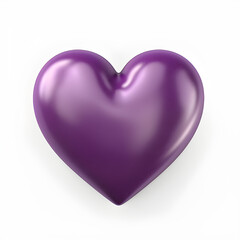Obraz premium Purple heart isolated on white background. Generative AI.