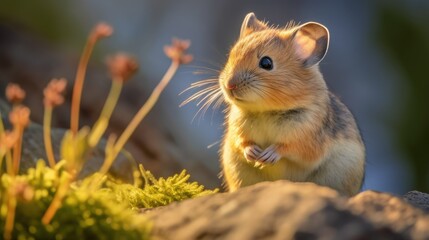 Pika in sunny nature