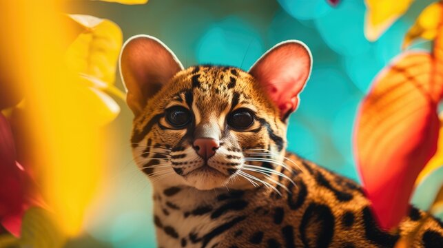 Margay in vibrant colors