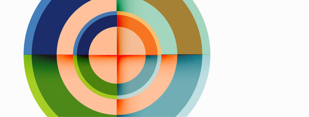 Obraz premium Circle trendy minimal geometric abstract background. Vector Illustration For Wallpaper, Banner, Background, Card, Book Illustration, landing page