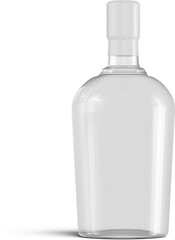 Rum Vodka Bottle With Liquid 3D Rendering