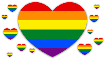 Happy Pride Month LGBT Rainbow Pride Flag Heart Background
