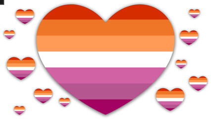 Happy Pride Month Lesbian Pride Flag Heart Background