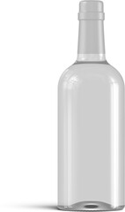 Rum Vodka Bottle With Liquid 3D Rendering