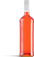 Rum Whiskey Cognac Bottle With Liquid 3D Rendering