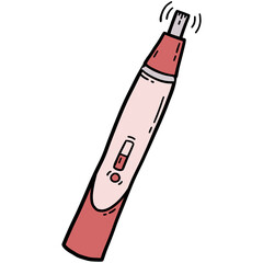 Nose trimmer, hair removal, doodle cartoon icon